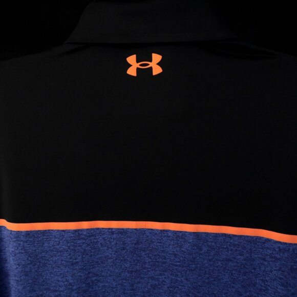 Under Armour Blue-Black DayGlo Striped The Playoff Polo (3XL) OMG - Picture 8 of 12